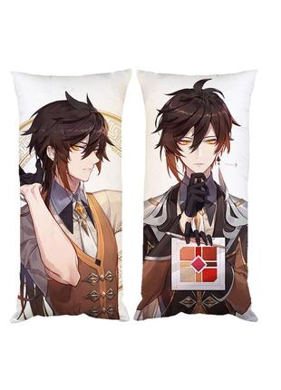 Подушка чжун ли геншин удар genshin impact двухсторонняя 30х50 см (pp0500)