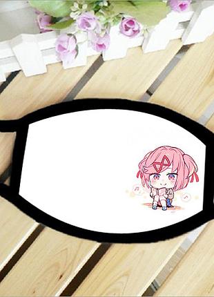 Маска захисна на обличчя аніме докі докі літературний клуб doki doki literature club косплей 17х11 см (ms128)