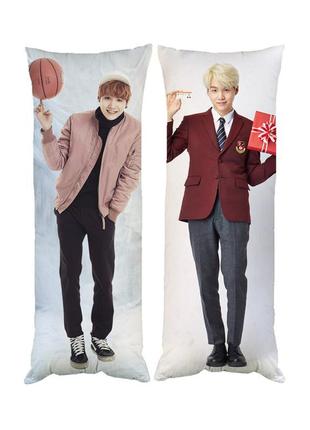 Дакимакура подушка шуга bts к-поп двухсторонняя 40х100 см (dk0108)
