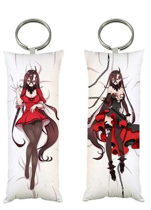 Брелок мини-дакимакура арахнера паук аниме повседневная жизнь с девушкой монстром двухсторонний 4х10 (br0037)