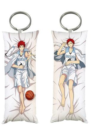 Брелок мини-дакимакура аниме баскетбол куроко двухсторонний 4х10 см (br0026)