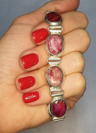 Браслет серебряный с рубином 31,12 г