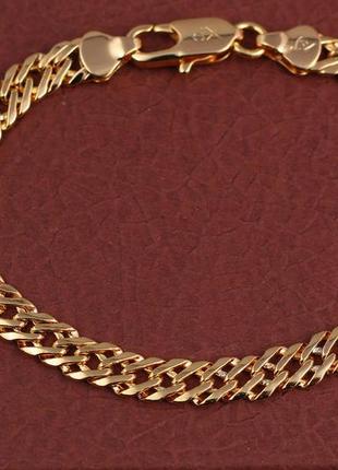 Браслет xuping jewelry ромб 21см 6 мм золотистый