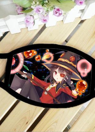 Маска защитная на лицо мегумин аниме этот замечательный мир косплей 17х11 см (ms021)