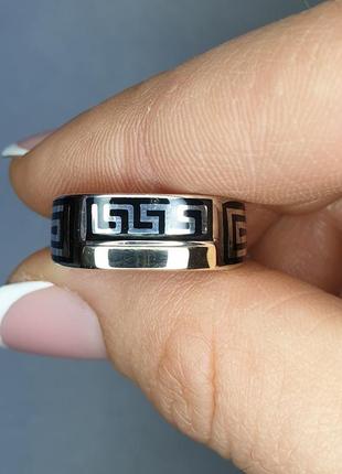 Перстень срібне з емалью "сократ" 4,2 г