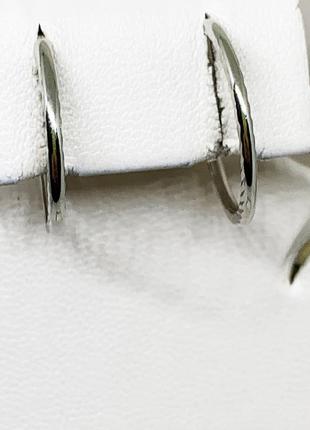 Сережки-кільця срібні з діамантовим огрануванням d=18мм 1,03 г1 фото