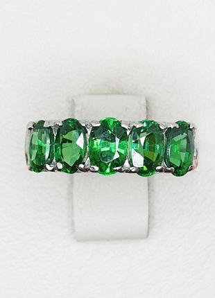 Перстень срібне з зеленим агатом 17,5 4,28