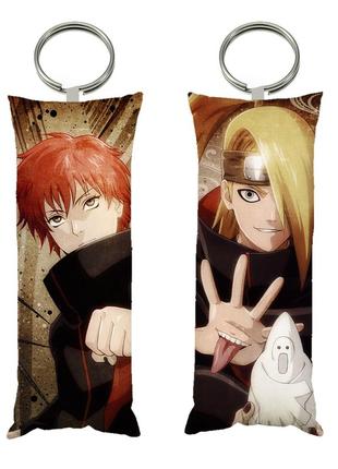 Брелок мини-дакимакура сасори дейдара аниме наруто узумаки двухсторонний 4х10 см (br0056)