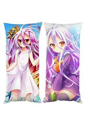 Подушка аниме нет игры нет жизни широ двухсторонняя 30*50 см (pp0469)