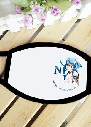 Маска защитная на лицо аниме евангелион рей аянами evangelion rei ayanami 12х17 см (ms279)