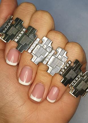 Браслет срібний з кубічним цирконієм "августа" 34 г