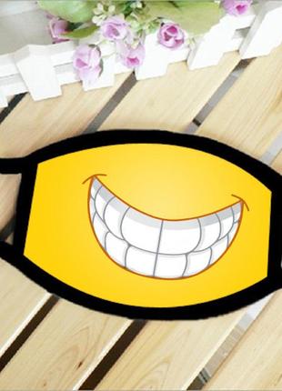 Маска захисна на обличчя посмішка смайл smile косплей 17х11 см (ms032)