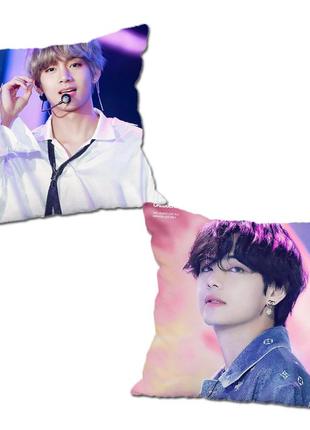 Подушка kpop bts ким техён / kim tae hyung двухсторонняя 40*40 см (p0738)