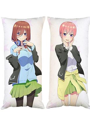 Подушка аниме пять невест двухсторонняя 30х50 см (pp0121)