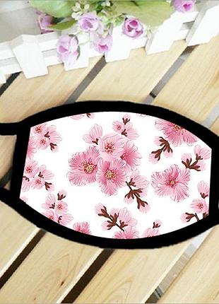 Маска захисна на обличчя квіти сакура 12 * 17 см (ms171s)