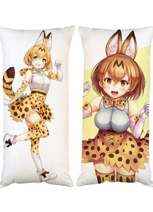 Подушка аниме сервал неко kemono friends двухсторонняя 30*50 см (pp0111)1 фото