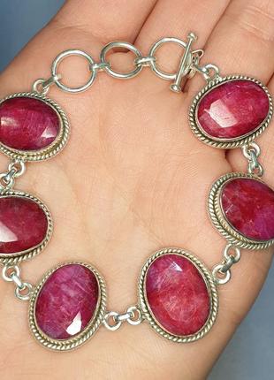 Браслет серебряный с рубином 28,8 г