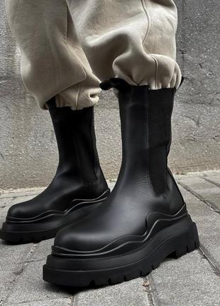 Жіночі демісезонні осінні черевики bottega veneta black