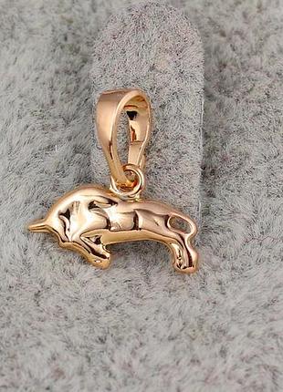 Кулон зодиак xuping jewelry телец 1,2 см золотистый