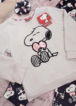 Теплые пижамки с резинкой для девочки из snoopy бренда primark2 фото