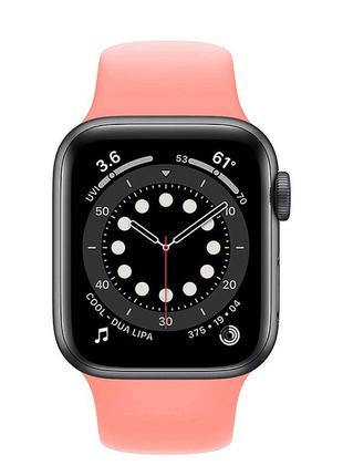 Ремінець силіконовий sport band 42mm 44 mm pink для apple watch se | 6 | 5 | 4 | 3 | 2 | 12 фото