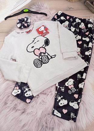 Теплые пижамки с резинкой для девочки из snoopy бренда primark1 фото