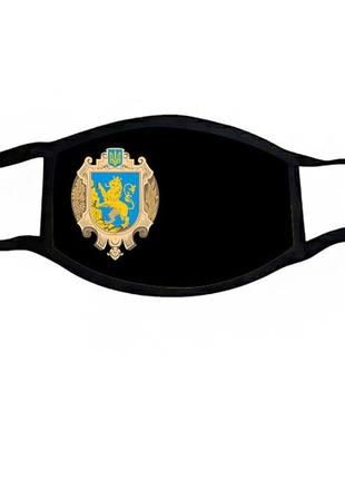 Маска захисна на обличчя україна герб львівської області 12х17 см (ms367)
