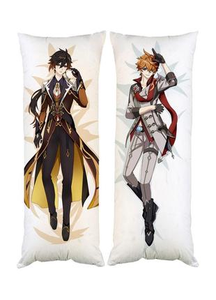 Дакімакура подушка чжун лі тарталья геншин імпакт двостороння 40х100 см (dk0156)