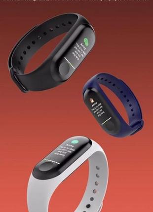 Умный фитнес браслет с пульсометром и тонометром smart bracelet mi band m3 + ремешок 1w. смарт часы для спорта5 фото