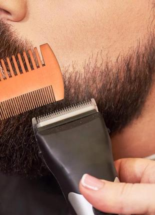 Гребень расческа карманная деревянная мужская для бороды, усов, волос + чехол woodi er3312 фото