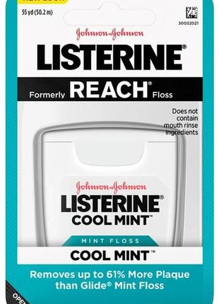 Зубна нитка, м'ятна, listerine cool, johnson's, 50,2 м