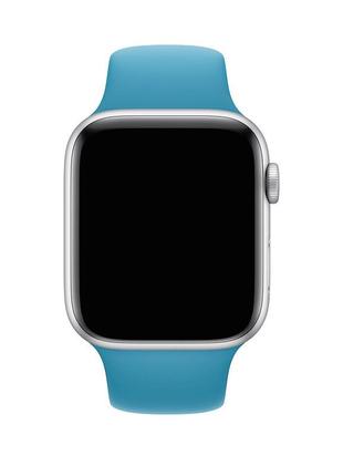 Ремешок силиконовый sport band 42mm | 44 mm blue для apple watch se | 6 | 5 | 4 | 3 | 2 | 13 фото