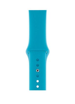 Ремешок силиконовый sport band 42mm | 44 mm blue для apple watch se | 6 | 5 | 4 | 3 | 2 | 12 фото