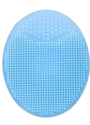 Силиконовая щетка массажер для умывания и очищения кожи лица qz4108 синий1 фото
