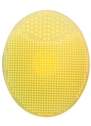 Силиконовая щетка массажер для умывания и очищения кожи лица qz4108 желтый