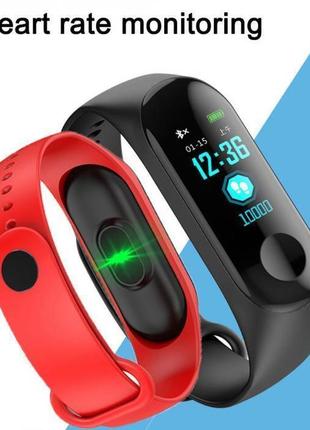 Фитнес-браслет smart bracelet mi band m3. штекер зарядка. черный и белый7 фото