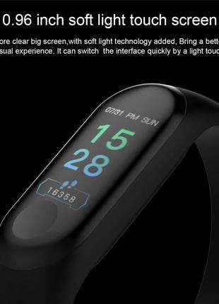 Умный фитнес браслет с пульсометром и тонометром smart bracelet mi band m3, смарт часы для спорта белый4 фото