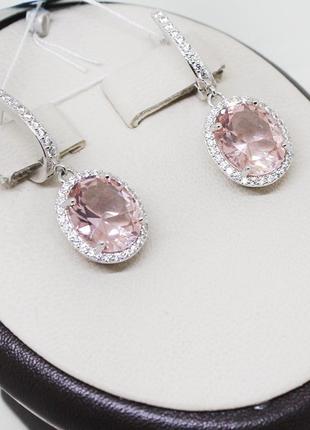 Сережки срібні з морганітом 7,65