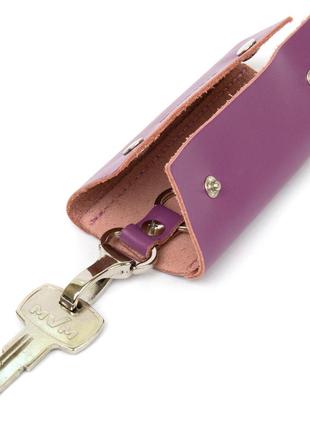 Красивая стильная ключница grande pelle 11350 розовый4 фото