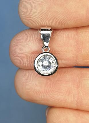 Кулон срібний з кубічним цирконієм "круг" 1,57 г