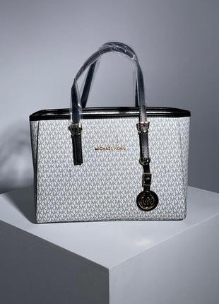 Жіноча сумка сумочка michael kors jet set big white