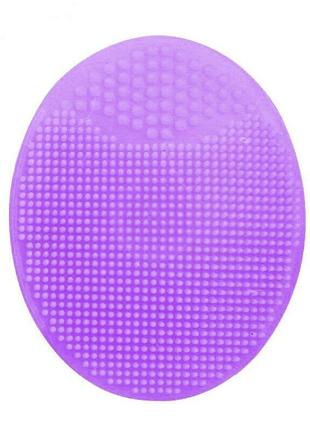 Силиконовая щетка массажер для умывания и очищения кожи лица qz4108 фиолетовый1 фото