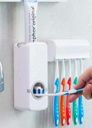 Дозатор автоматичний зубної пасти toothpaste dispenser з держателем зубних щіток toothbrush holder