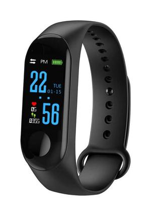 Фитнес-браслет smart bracelet mi band m3. usb зарядка. черный