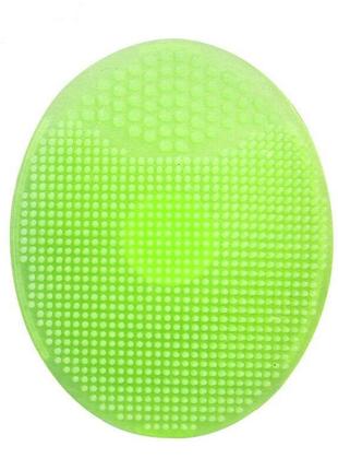 Силиконовая щетка массажер для умывания и очищения кожи лица qz4108 салатовый