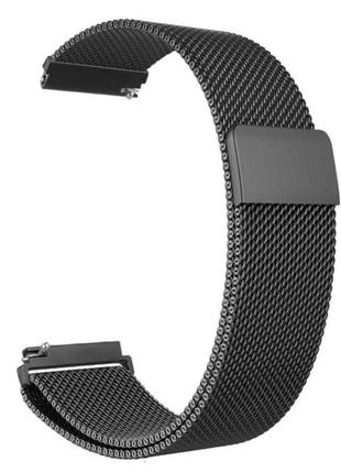 Ремешок для часов milanese magnetic универсальный. миланская петля 22 мм черный