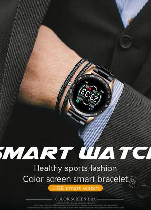 Cмарт-часы smart watch lige hs-b26 черный8 фото