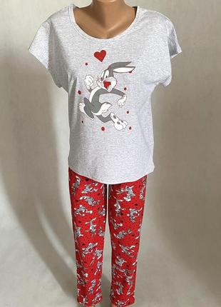 Женская пижама летняя футболка со штанами хлопок 42-54р.3 фото