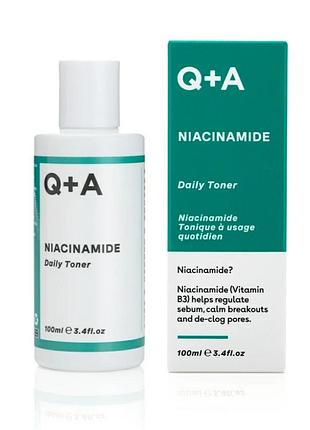 Зволожуючий тонер для обличчя з ніацинамідом q+a niacinamide daily toner 100 мл