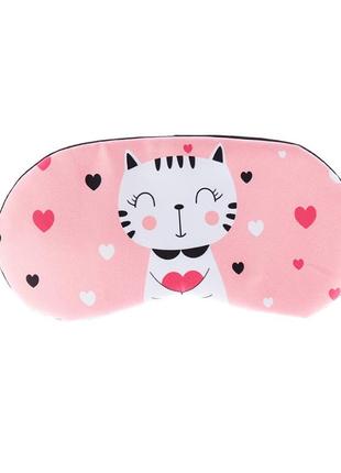 Удобная и милая маска для сна "котик love" повязка на глаза детская. наглазная маска женская
